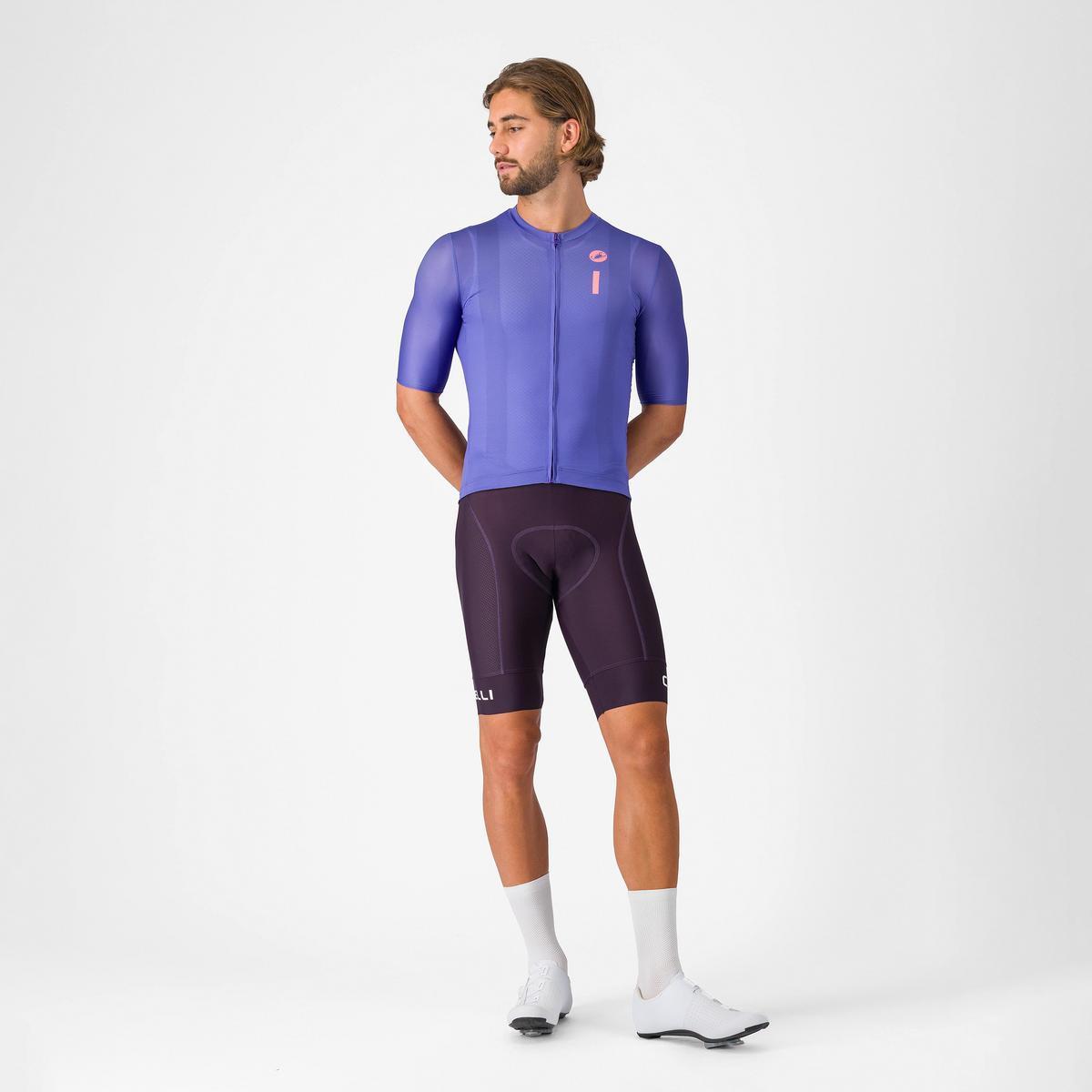 CASTELLI DRITTONE LOGO JERSEY ULTRAVIOLET/ROSA GIRO