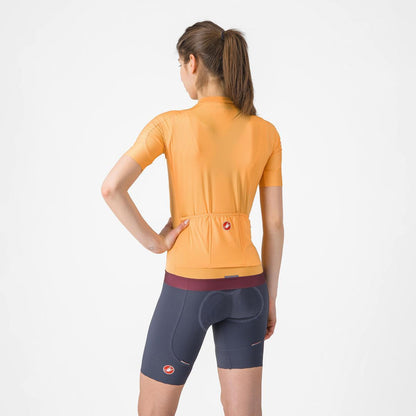 CASTELLI ESPRESSO  WOMENS JERSEY SOFT ORANGE/DEEP BORDEAUX