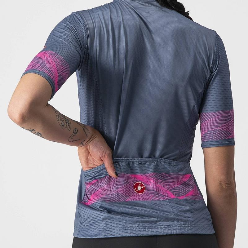 CASTELLI FENICE JERSEY LIGHT STEEL BLUE & PINK FLURO