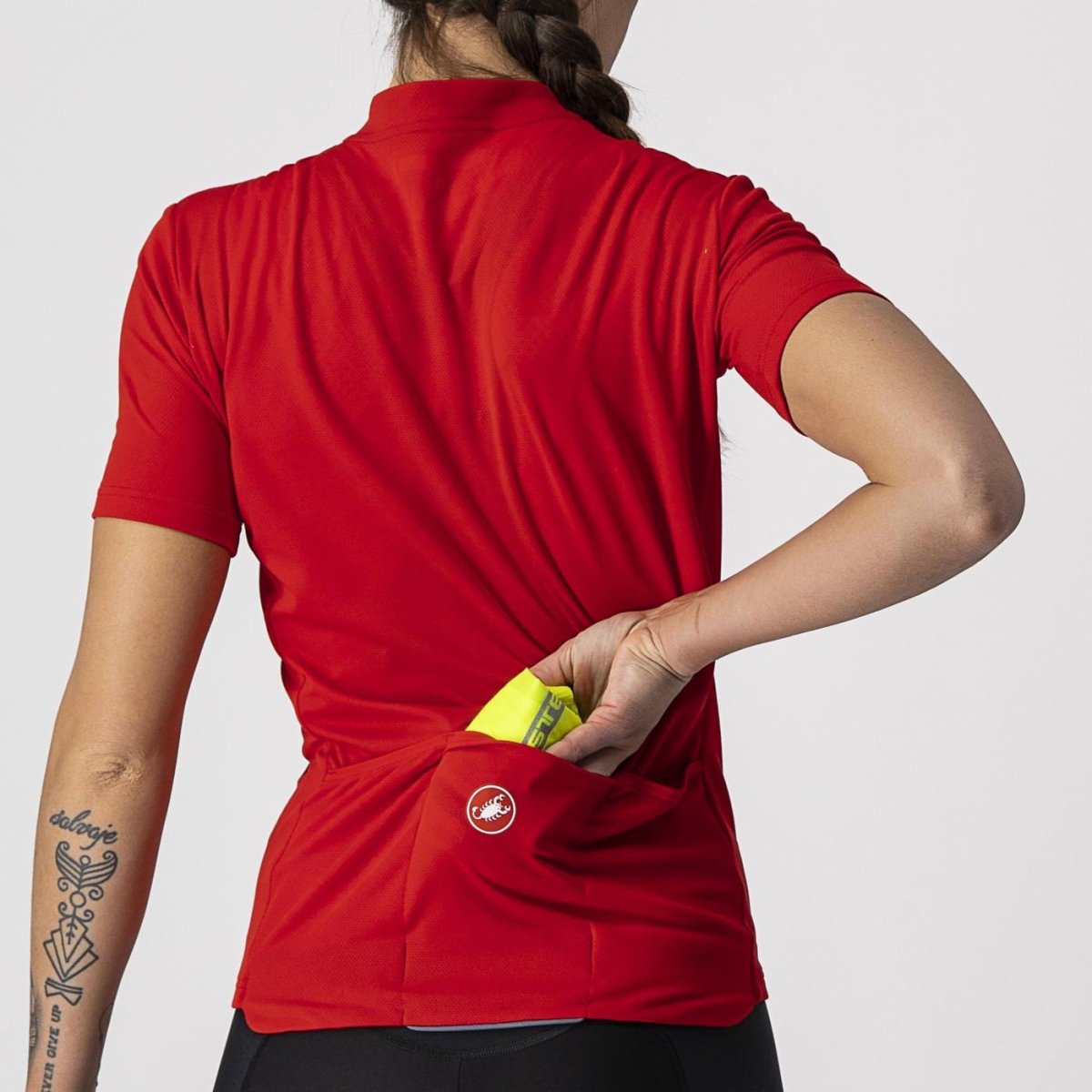 CASTELLI SQUADRA STRETCH WOMENS JACKET YELLOW FLUO/DARK GREY