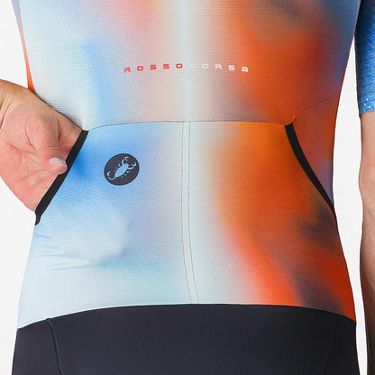 CASTELLI FREE SANREMO 3 SUIT SHORT SLEEVE PAPRIKA/WINTER SKY-BLACK