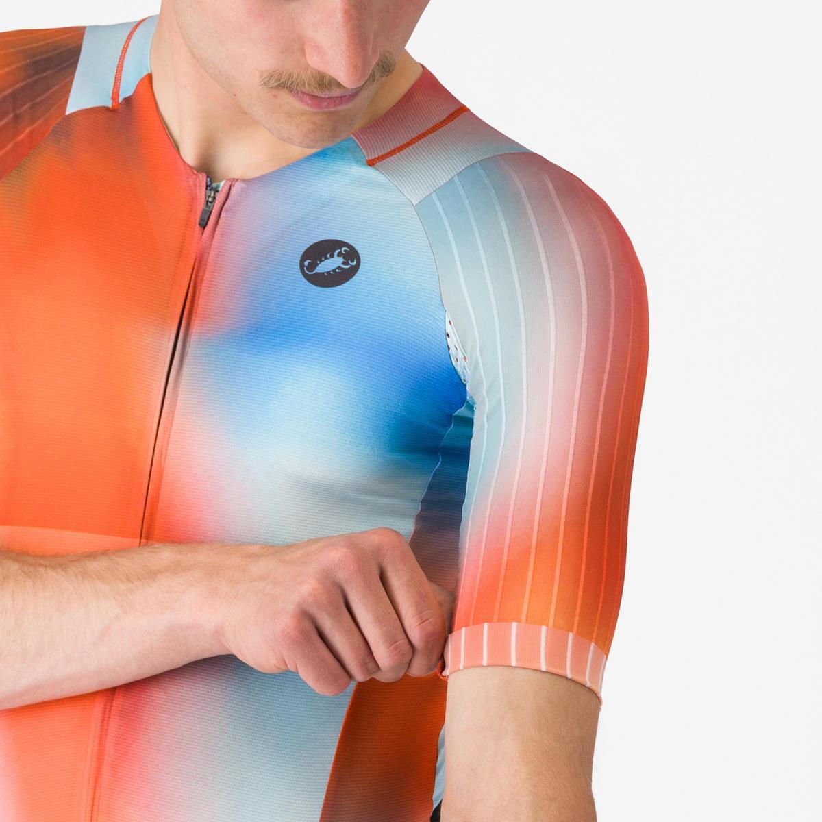 CASTELLI FREE SANREMO 3 SUIT SHORT SLEEVE PAPRIKA/WINTER SKY-BLACK