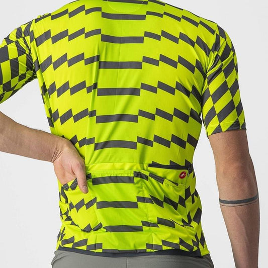 CASTELLI UNLTD STERRATO JERSEY ELECTRIC LIME & DARK GREY
