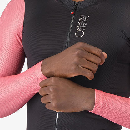 CASTELLI CORRETTO LS JERSEY BLACK/ROSA GIRO-SILVER MOON