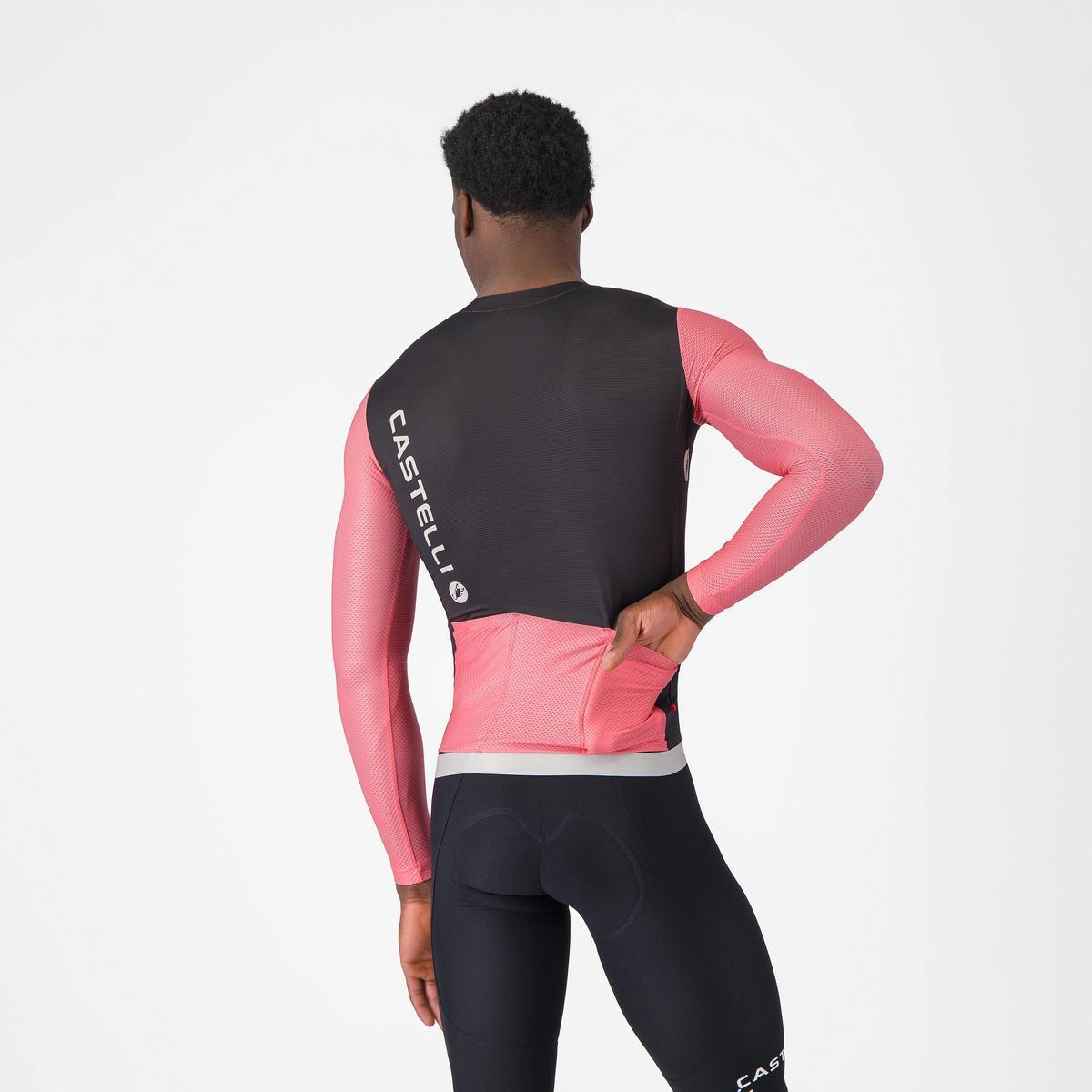 CASTELLI CORRETTO LS JERSEY BLACK/ROSA GIRO-SILVER MOON