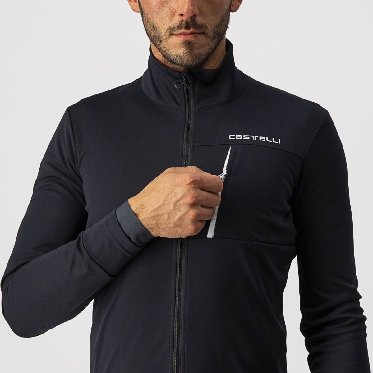 CASTELLI GO JACKET LIGHT BLACK/WHITE