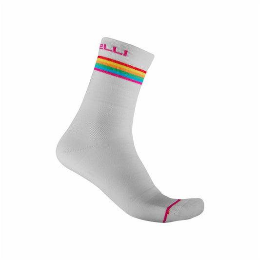 CASTELLI GO W 15 SOCK WHITE/FUCHSIA