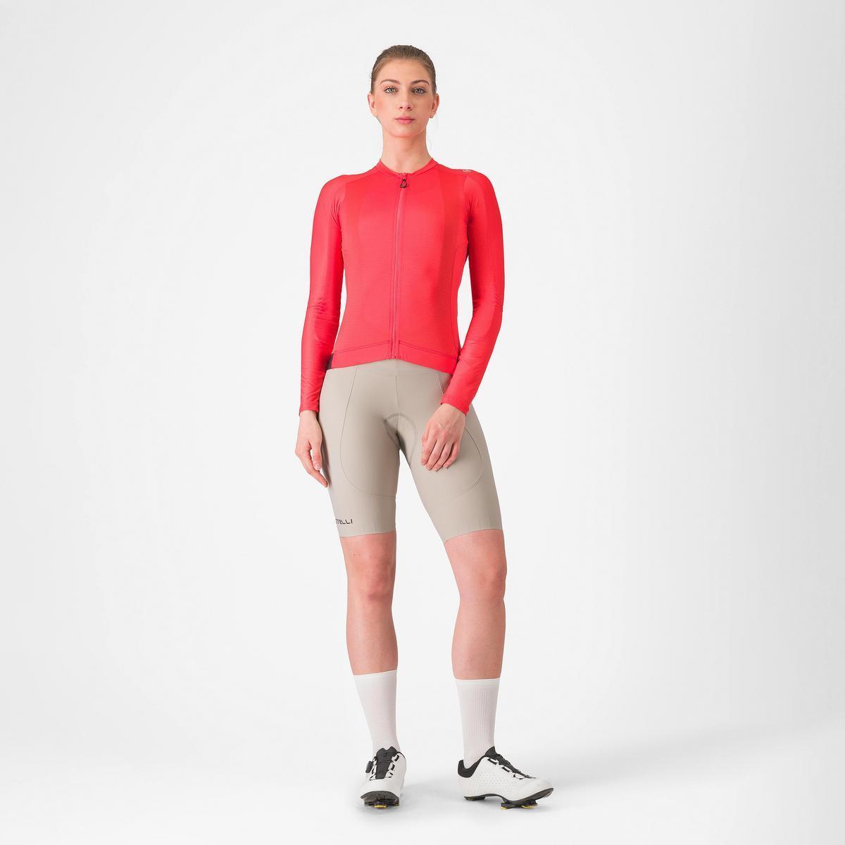 CASTELLI ESPRESSO WOMENS LONG SLEEVE JERSEY HIBISCUS/DARK GRAY