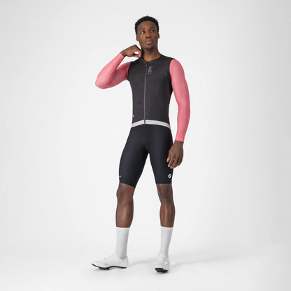 CASTELLI CORRETTO LS JERSEY BLACK/ROSA GIRO-SILVER MOON