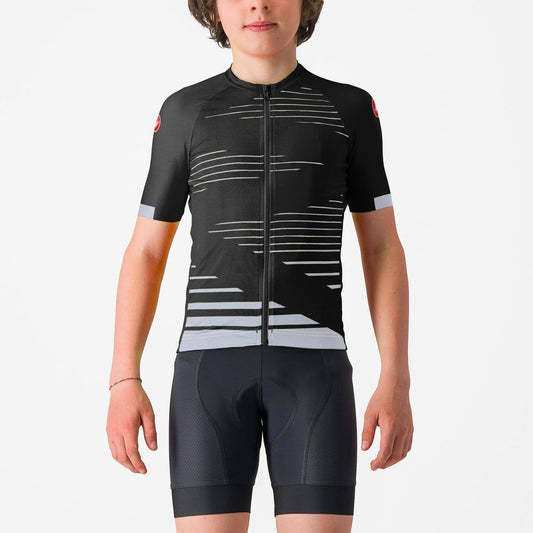 CASTELLI AERO KID JERSEY LIGHT BLACK/SILVER GRAY