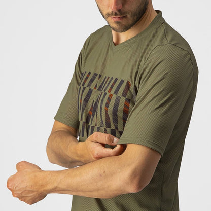 CASTELLI TRAIL TECH TEE OLIVE GREEN/DARK GREY-ORANGE