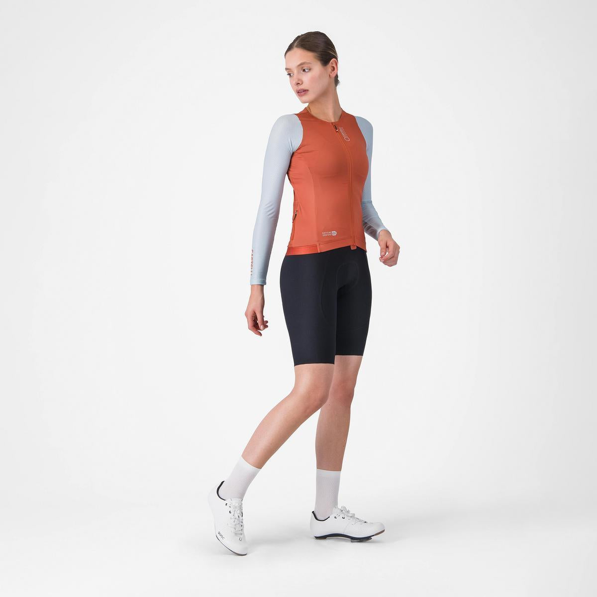 CASTELLI CORRETTO WOMENS LONG SLEEVE JERSEY PAPRIKA/WINTER SKY
