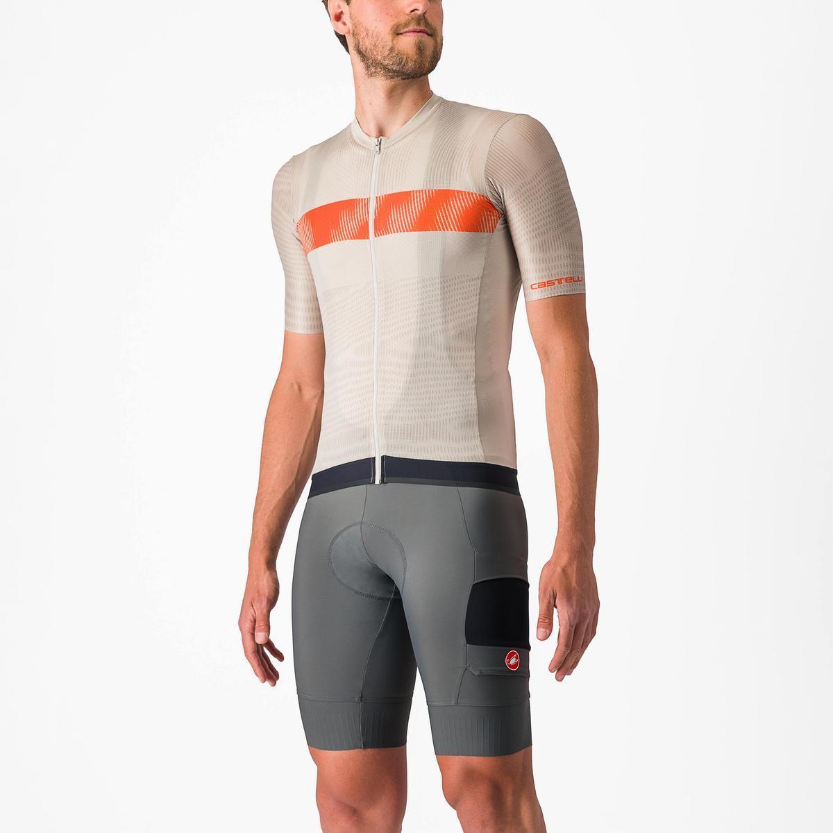 CASTELLI UNLIMITED ENDURANCE JERSEY SILVER MOON/ORANGE RUST
