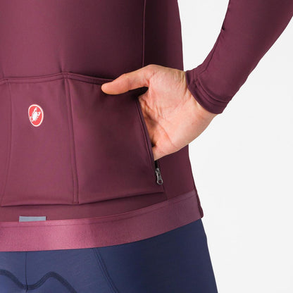CASTELLI ESPRESSO THERMAL JERSEY DEEP BORDEAUX
