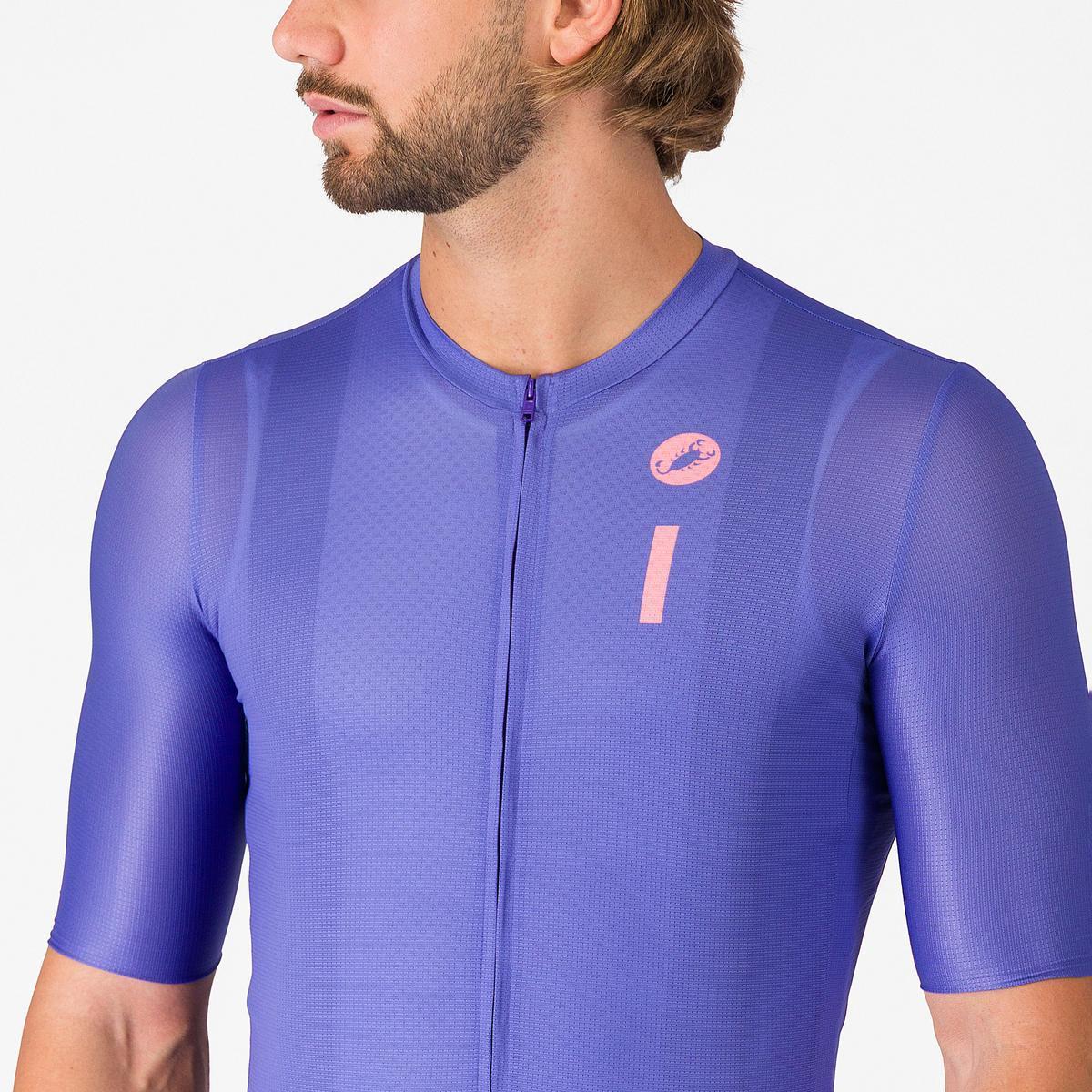 CASTELLI DRITTONE LOGO JERSEY ULTRAVIOLET/ROSA GIRO