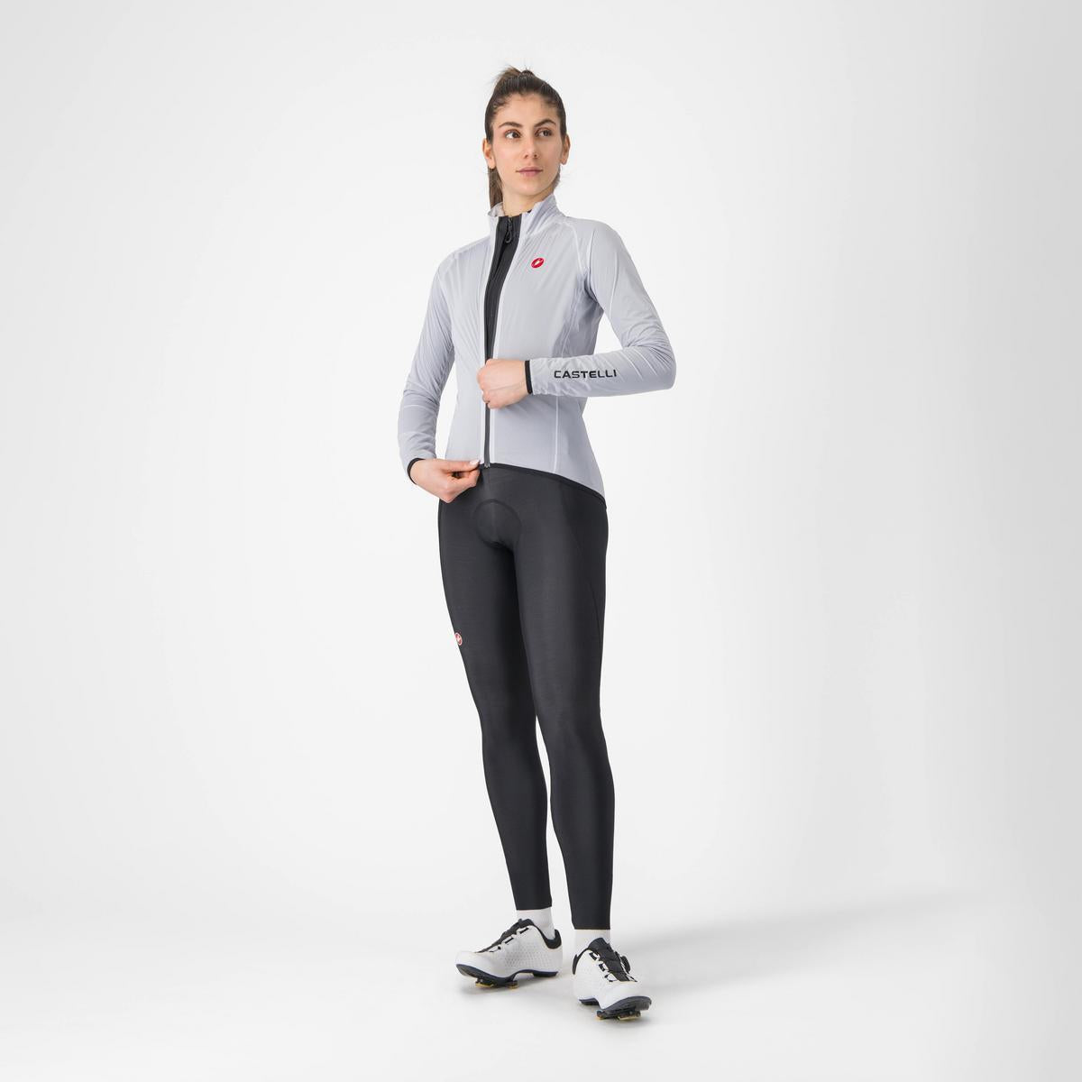 CASTELLI SQUALL SHELL WOMENS JACKET SILVER GRAY/BLACK