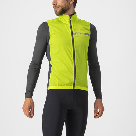 CASTELLI SQUADRA STRETCH VEST ELECTRIC LIME/DARK GRAY