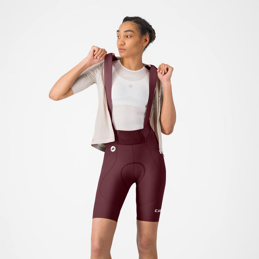 CASTELLI ESPRESSO 2 WOMENS DT BIBSHORT DEEP BORDEAUX