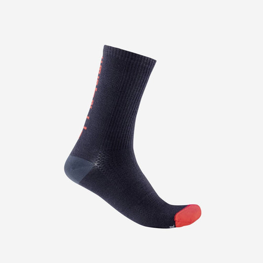 CASTELLI BANDITO SOCK WOOL 18 SAVILE BLUE/RED