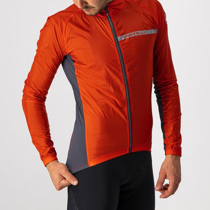 CASTELLI SQUADRA STRETCH JACKET FIERY RED/DARK GREY