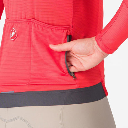 CASTELLI ESPRESSO W LONG SLEEVE JERSEY HIBISCUS/DARK GRAY