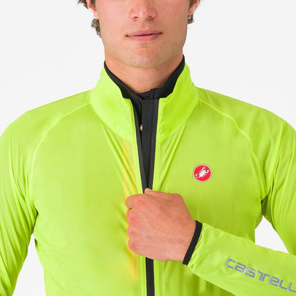 CASTELLI SQUALL SHELL JACKET ELECTRIC LIME/BLACK
