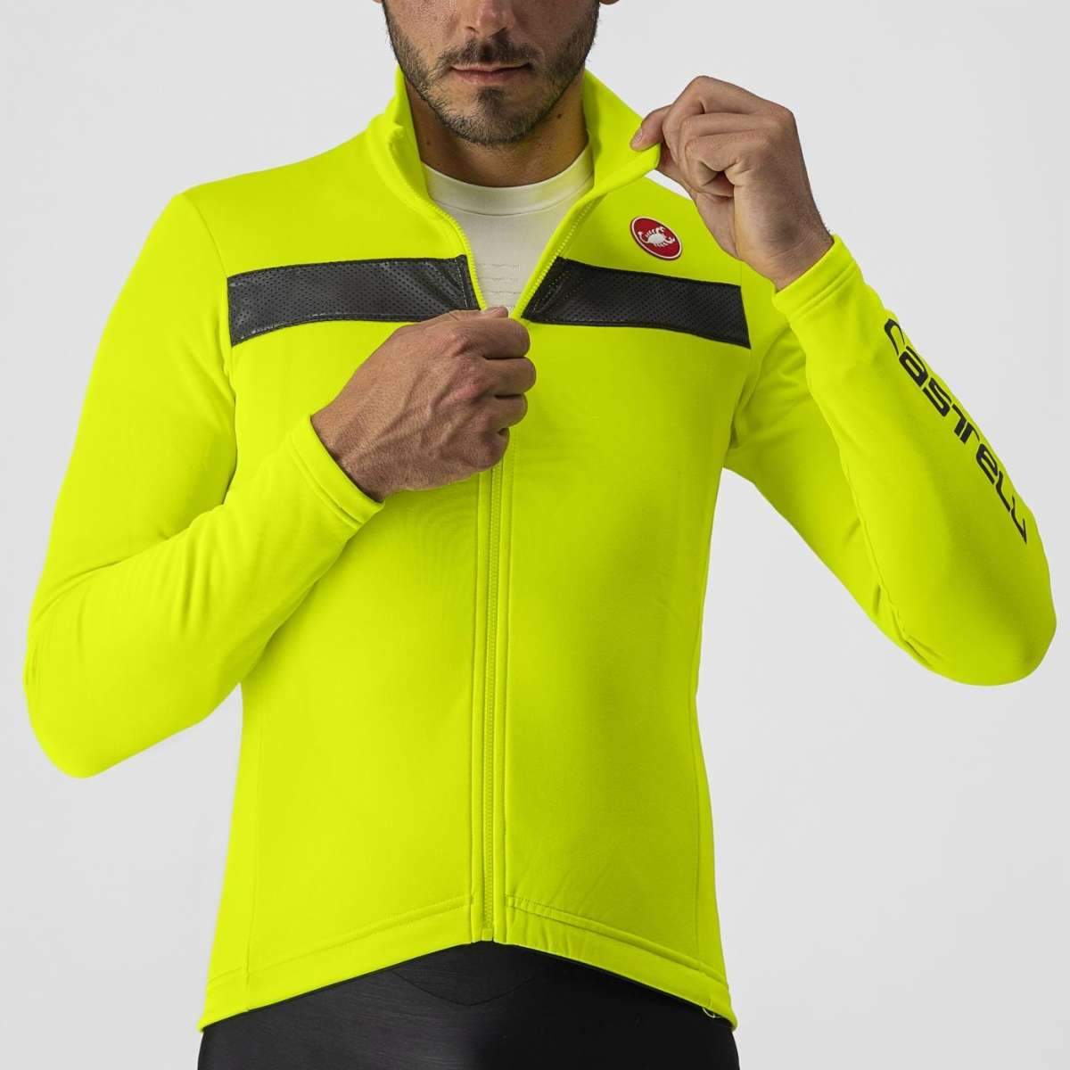 CASTELLI PURO 3 JERSEY FZ ELECTRIC LIME/SILVER REFLEX