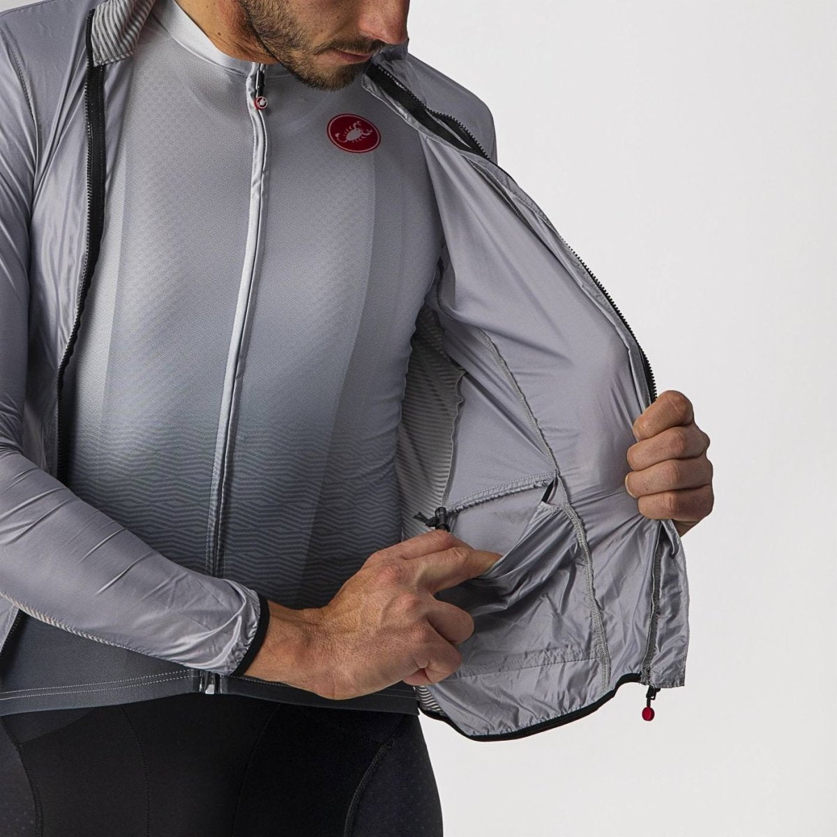 CASTELLI ARIA SHELL JACKET SILVER GRAY