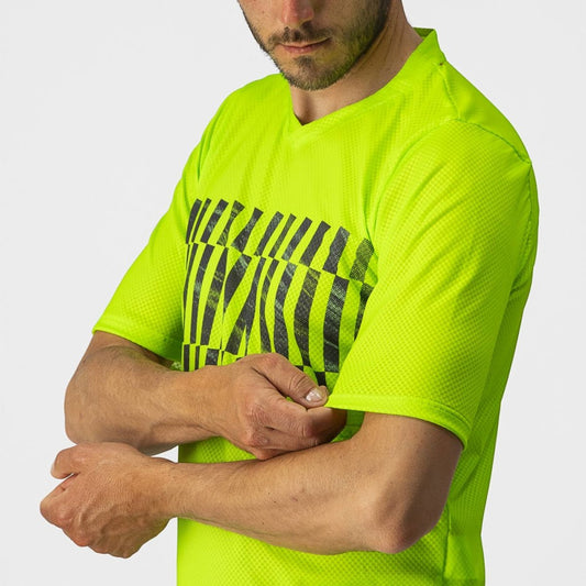 CASTELLI TRAIL TECH TEE ELECTRIC LIME/DARK LIME