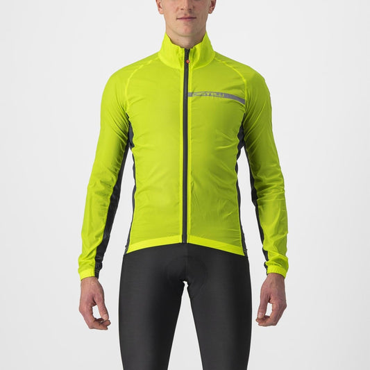 CASTELLI SQUADRA STRETCH JACKET ELECTRIC LIME/DARK GRAY