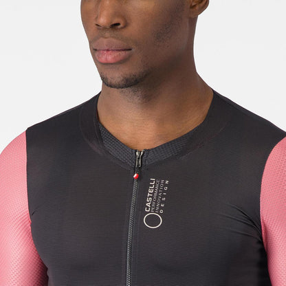 CASTELLI CORRETTO LS JERSEY BLACK/ROSA GIRO-SILVER MOON