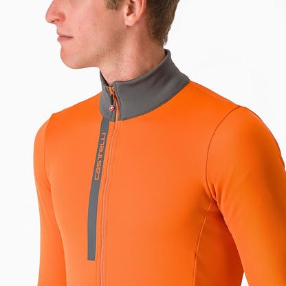 CASTELLI ENTRATA THERMAL JERSEY RED ORANGE/URBAN GRAY