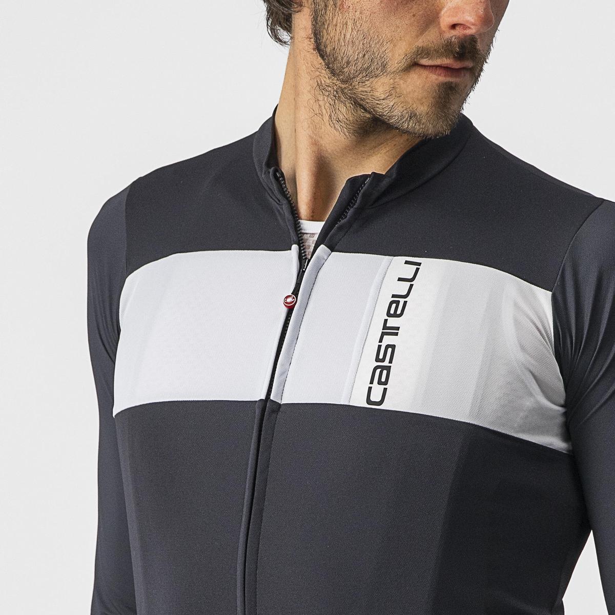 CASTELLI PROLOGO 7 LONG SLEEVE JERSEY LIGHT BLACK/SILVER GREY-IVORY