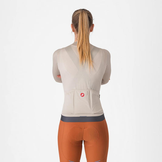 CASTELLI ESPRESSO W LONG SLEEVE JERSEY SILVER MOON/DARK GRAY