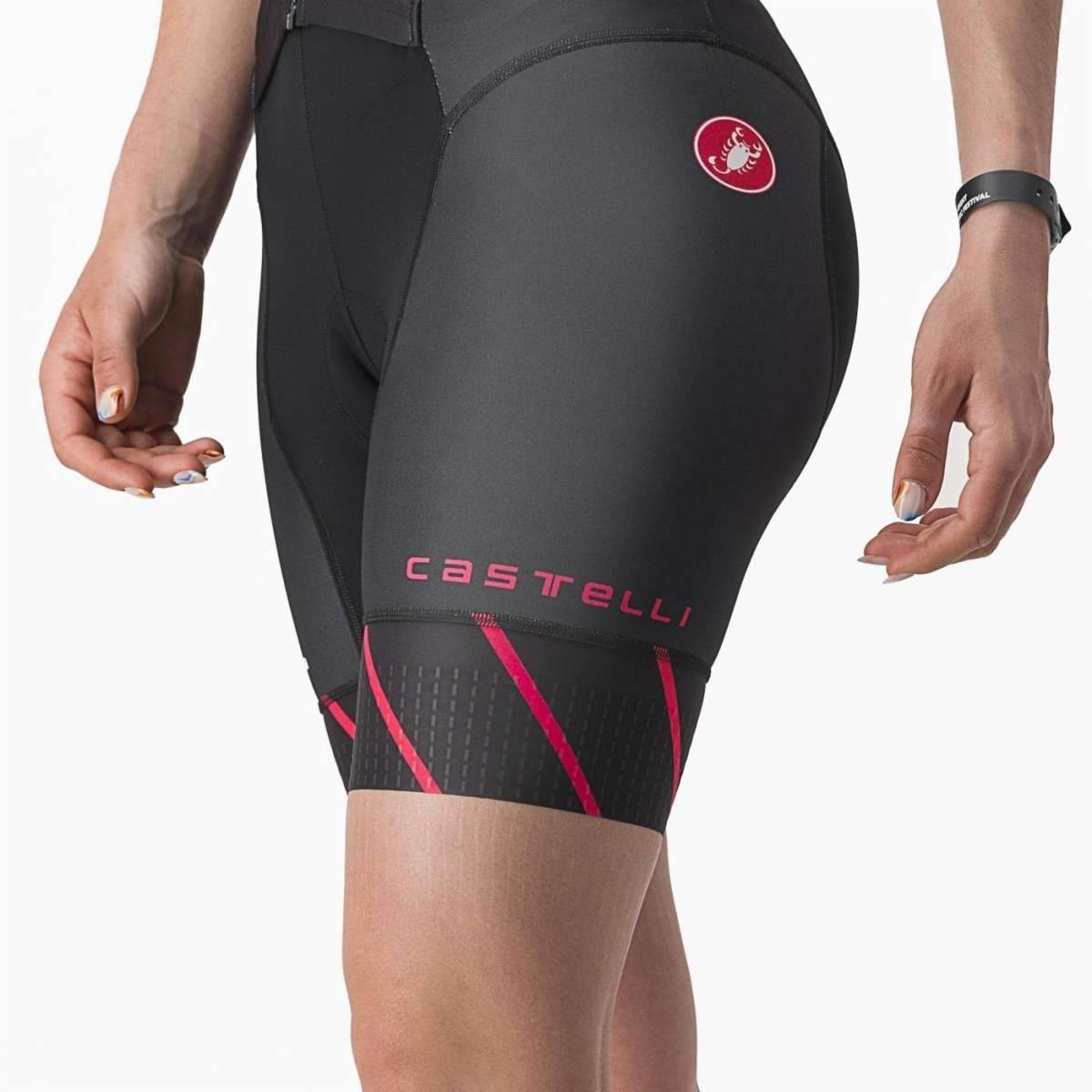 CASTELLI FREE SANREMO 2 WOMENS SUIT SHORT SLEEVE BLACK/HIBISCUS