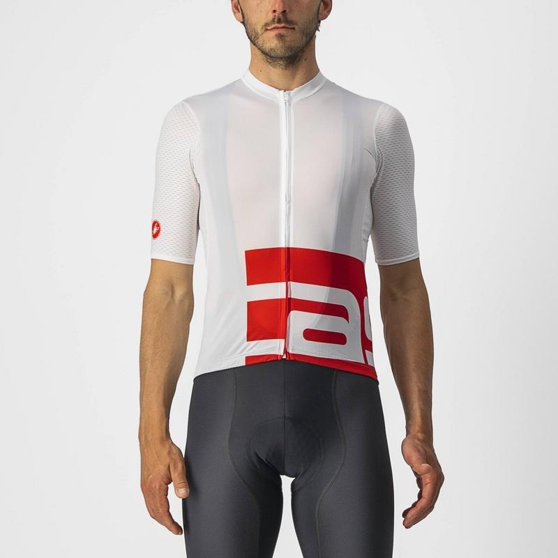 CASTELLI DOWNTOWN JERSEY WHITE/RED M