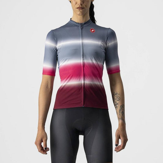 CASTELLI DOLCE JERSEY LIGHT STEEL BLUE & BORDEAUX