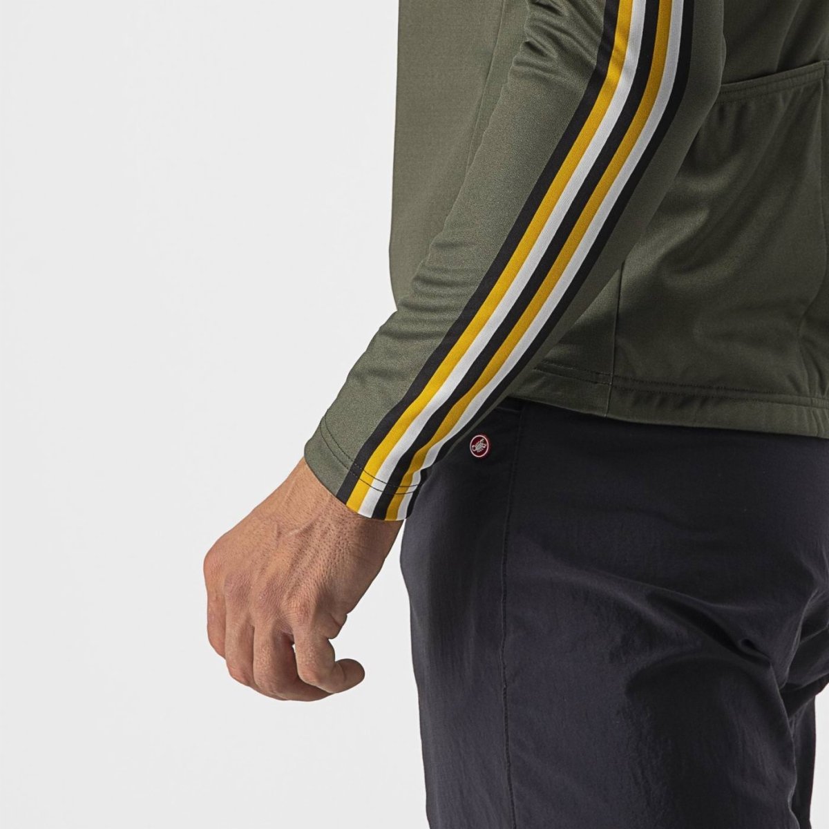 CASTELLI UNLIMITED THERMAL JERSEY MILITARY GREEN/GOLDENROD