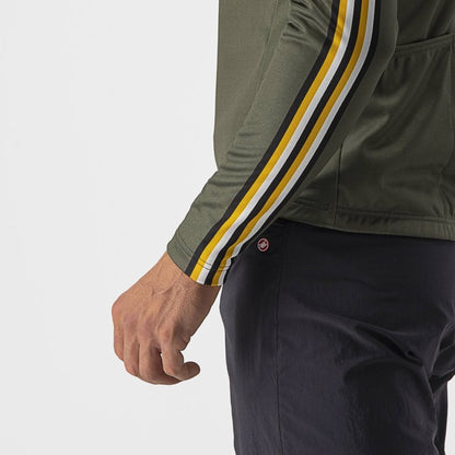 CASTELLI UNLIMITED THERMAL JERSEY MILITARY GREEN/GOLDENROD