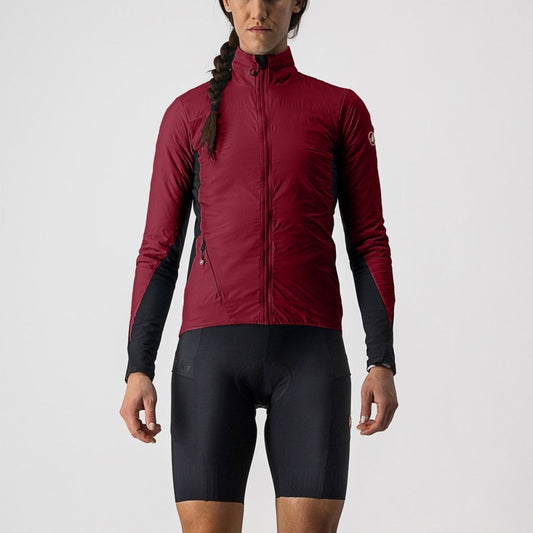 CASTELLI UNLIMITED WOMENS PUFFY JACKET BORDEAUX/BLACK-BRILLIANT PINK