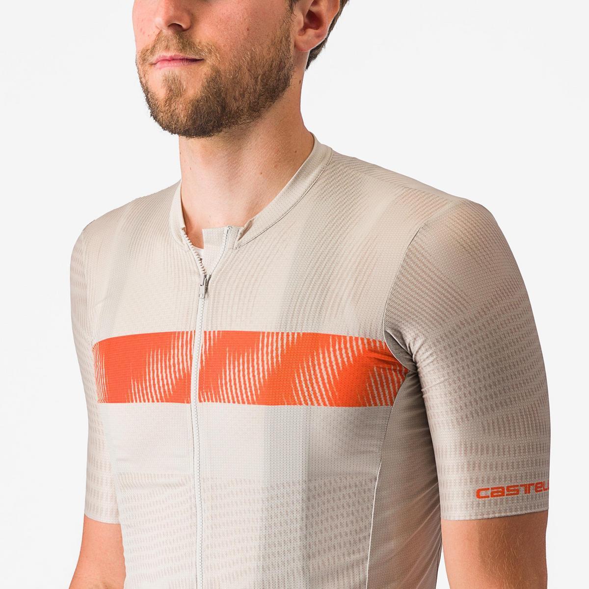 CASTELLI UNLIMITED ENDURANCE JERSEY SILVER MOON/ORANGE RUST