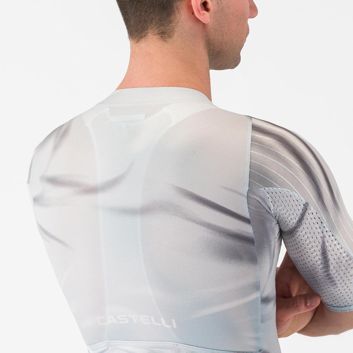 CASTELLI AERO RACE 8S JERSEY SILVER GRAY/SMOKY GRAY