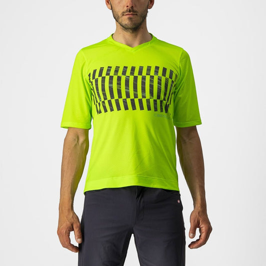 CASTELLI TRAIL TECH TEE ELECTRIC LIME/DARK LIME