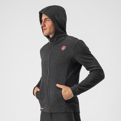 CASTELLI MILANO FULL ZIP FLEECE MELANGE LIGHT BLACK