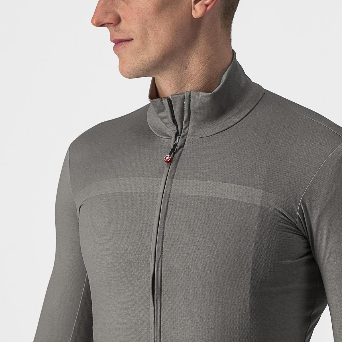 CASTELLI PRO THERMAL MID LS JERSEY NICKEL GRAY