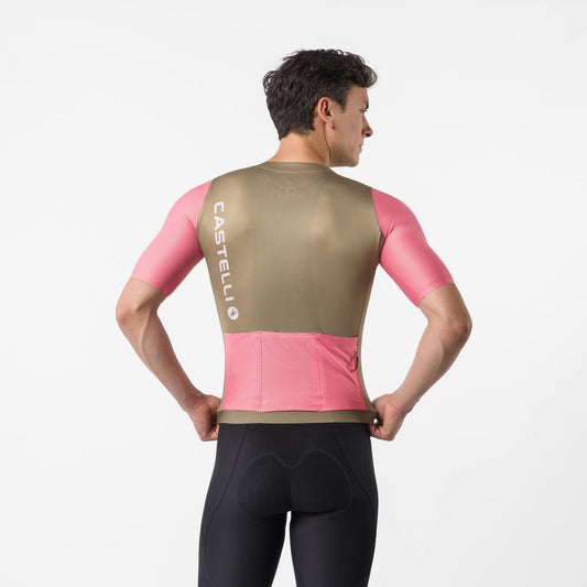 CASTELLI CORRETTO JERSEY ELMWOOD/ROSA GIRO-WHITE