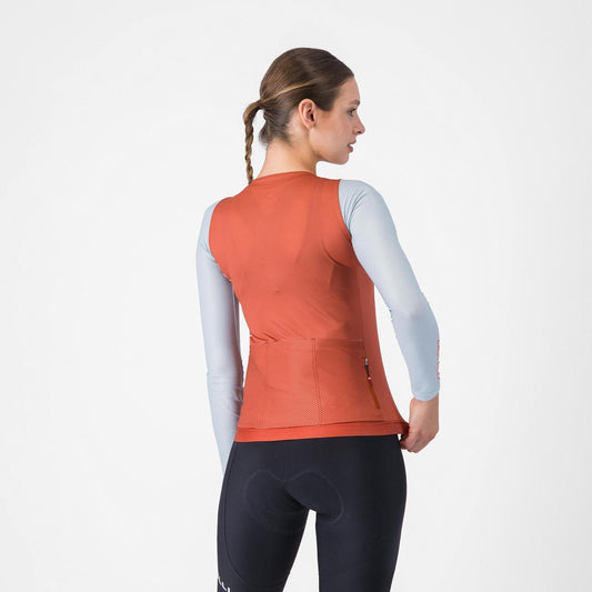 CASTELLI CORRETTO WOMENS LONG SLEEVE JERSEY PAPRIKA/WINTER SKY