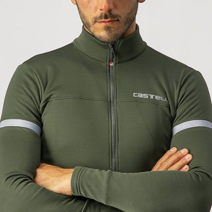 CASTELLI FONDO 2 JERSEY FZ MILITARY GREEN/SILVER REFLEX