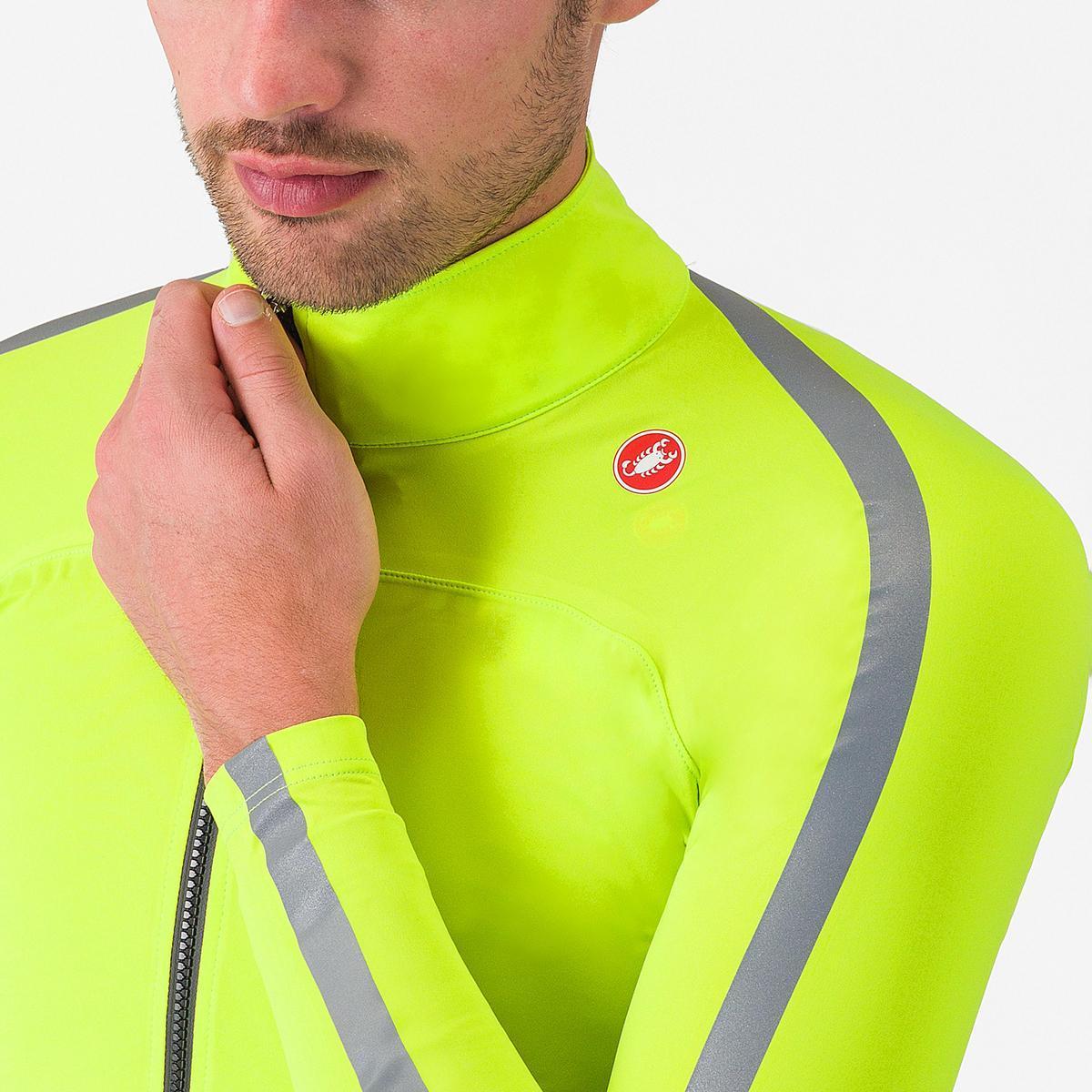 CASTELLI ULTRA RAIN CAPE ELECTRIC LIME/SILVER REFLEX