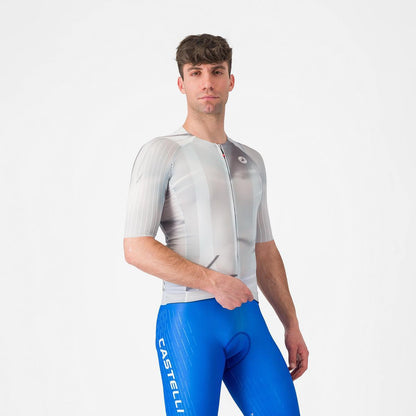 CASTELLI AERO RACE 8S JERSEY SILVER GRAY/SMOKY GRAY